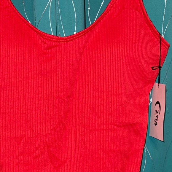 ZYIA Red Ribbed One-Piece Swimsuit - Picture 3 of 8